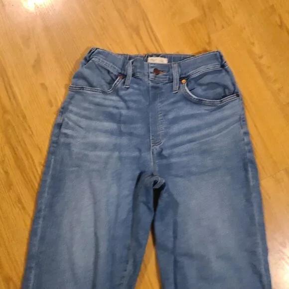 MADEWELL PULL-ON JEANS HIGH-RISE ELASTIC WAIST TAPERED LEG STRETCH DENIM sz 27 - Picture 4 of 8